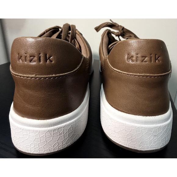 Kizik Vegas Unisex Brown Leather Casual Lace Up Sneakers Mens 9.5/Womens 11 - Picture 4 of 8